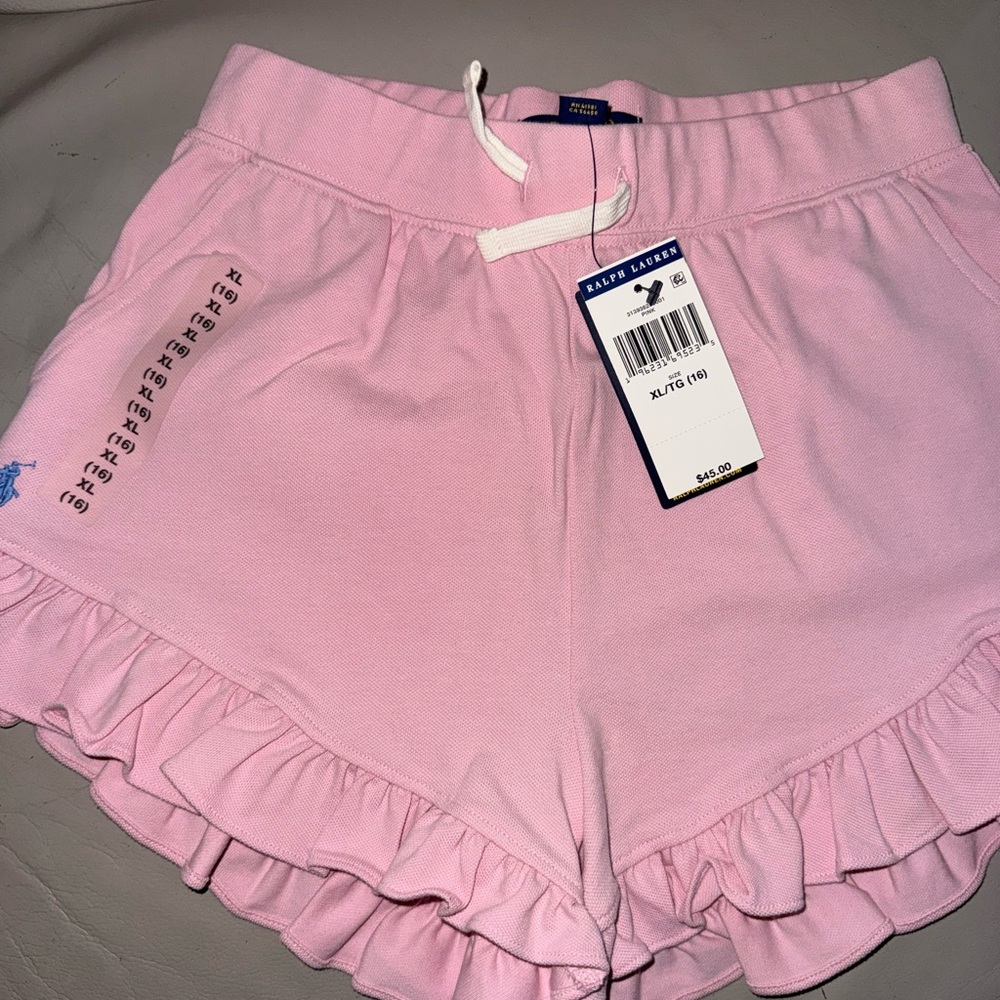 Polo Ralph Lauren Pink Ruffle Shorts - Picture 1 of 4